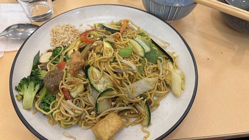 Stir fried noodles  at Easy Vegan in Richmond