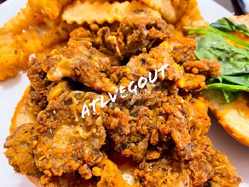 Mushroom burger   at Shawnee's Goodies Vegan Bakery & Cafe in Lilburn