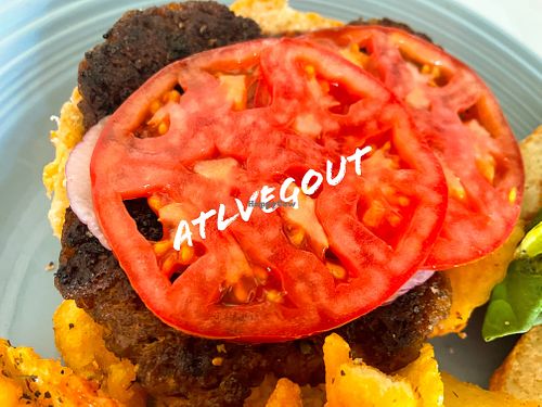 Burger  at Shawnee's Goodies Vegan Bakery & Cafe in Lilburn