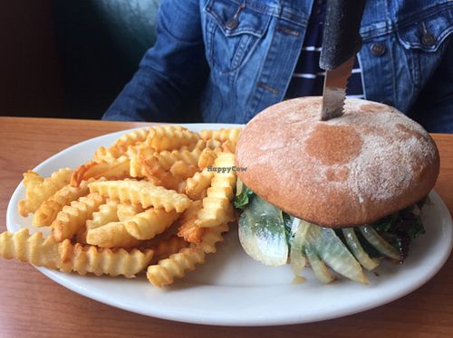 portobello mushroom burger at Cornbread Cafe in Eugene