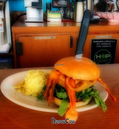 The Eugenewich with a side of mac. Awesome sandwich! at Cornbread Cafe in Eugene