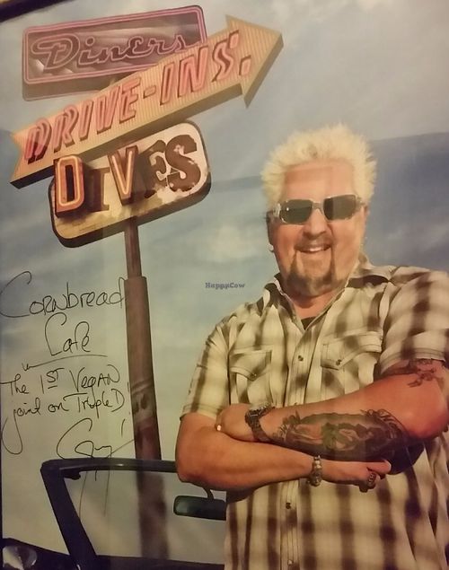 The only fully vegan restaurant that's been on the show!  at Cornbread Cafe in Eugene