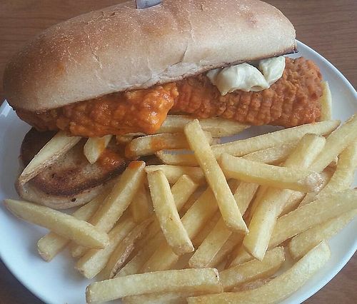 Fish sandwich  at Cornbread Cafe in Eugene