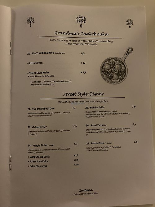 Vegane Gerichte gekennzeichnet   at Zaituna in Neuss