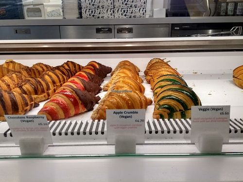 In-store selection with descriptions at Criss Cross Croissants in London
