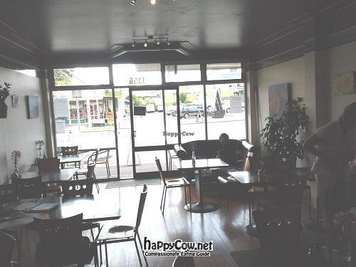 Inside looking out. at Food Garden Vegetarian Cafe in Tauranga