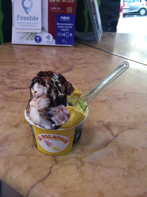  Egan Nutella and salty caramel  at Il Gelatone in Rome