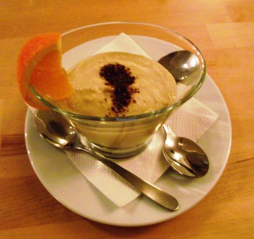 Orange mousse - vegan (with honey) at Cabra Natural Foods and Bar in Sofia