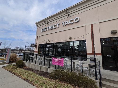 Store front at District Taco in Vienna