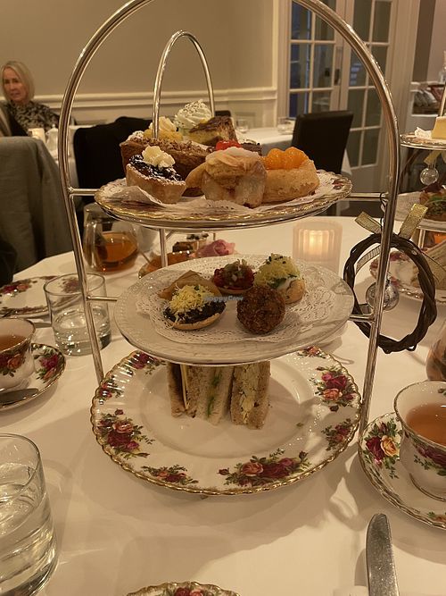 Supposed vegan afternoon tea  at The Angel Hotel in Abergavenny