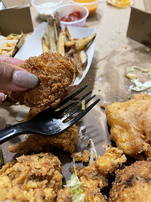 Tiny piece of STL style fish  at 12oh7 Herban Eatery in St Louis