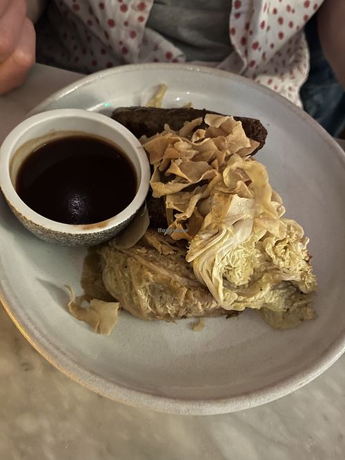 Sausages with a gravy sauce to die for   at Mildreds - Covent Garden in London