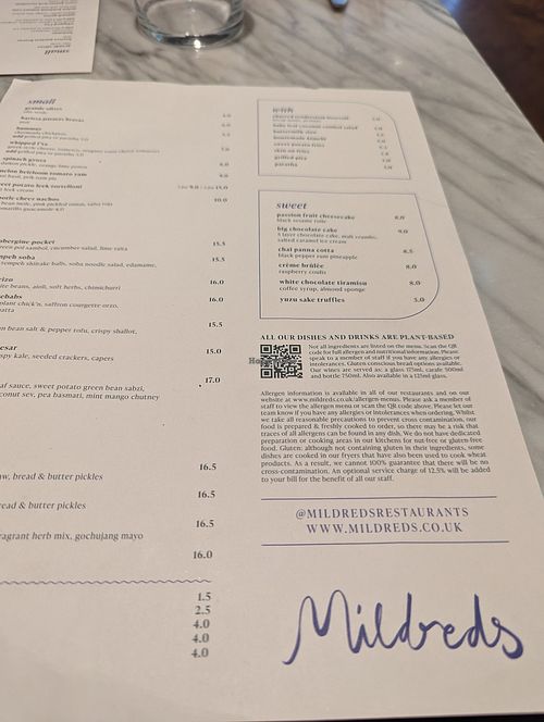  at Mildreds - Covent Garden in London