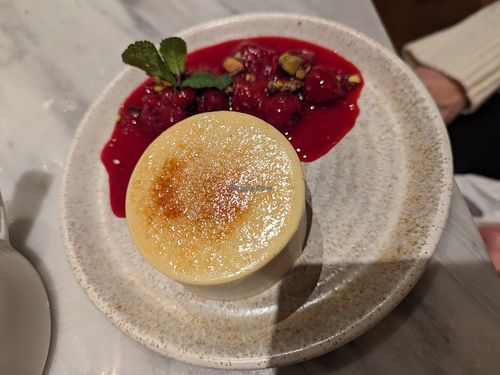 Crème brûlée at Mildreds - Covent Garden in London
