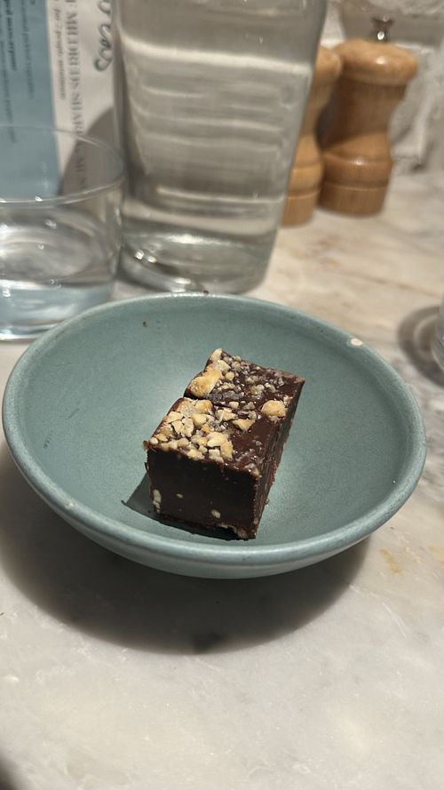 Desert chocolate peanut butter fudgee  at Mildreds - Covent Garden in London