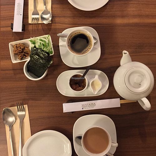 organic coffee and tea :-D at Sustaina in Bangkok