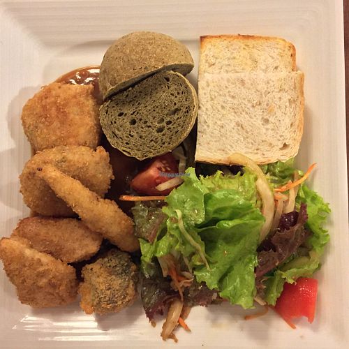 delicious potato croquettes and healthy bread at Sustaina in Bangkok
