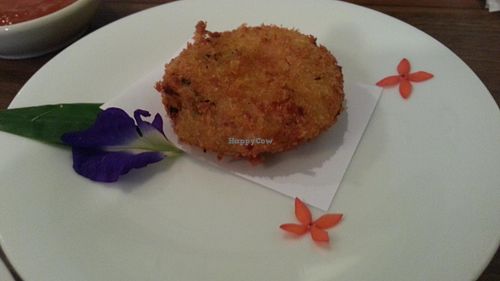 single potato croquet at Sustaina in Bangkok