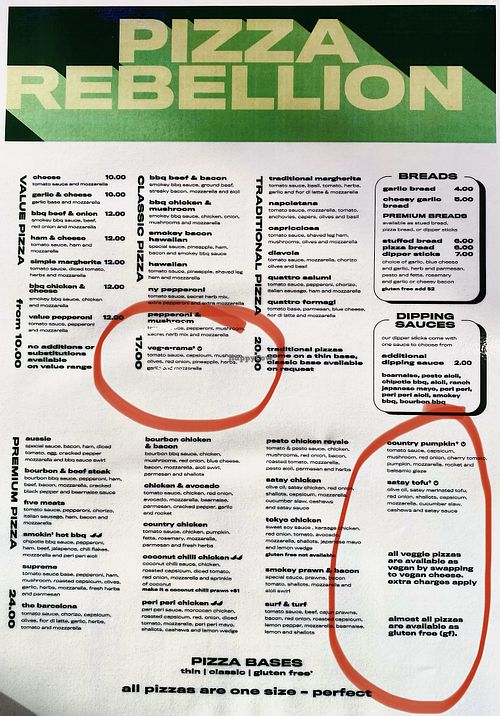 Vegorama can be converted to vegan. #Veganuary at Pizza Rebellion in Orange