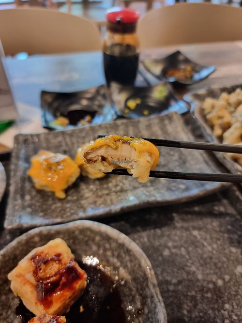 Vegan cheese Mushroom tempura   at Ichigo Ichie 一期一会 in Central Singapore