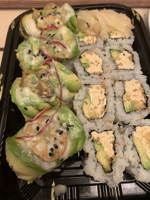 Summer rolls and avocado a vegan crab rolls  at Ogenki in Vancouver