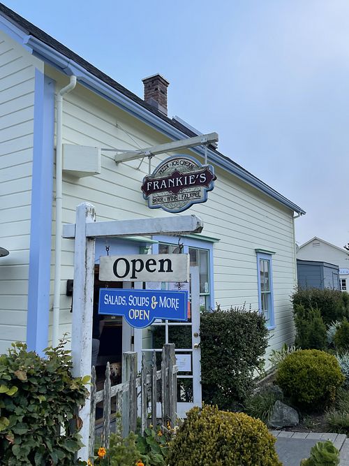 Outside  at Frankie's in Mendocino