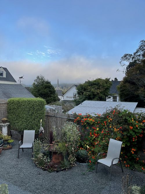 Outside at Frankie's in Mendocino