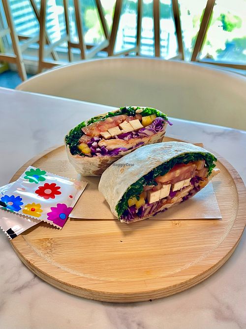 Vegan Wrap (Smoked tofu, tomatoes, pepper, kale and more) at Young Vegan - 有样纯素西点 in Shenzhen