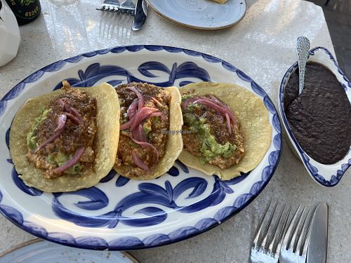 Tofu & chorizo tacoss  at Pueblo in San Diego