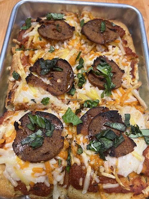 Pepperoni pizza  at Magdelena's in Petaluma