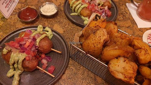 Redefine Meat corn dogs at Alpaca Bar in Tel Aviv