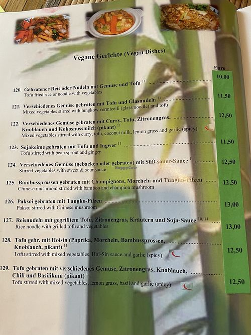 Menu  at Kim Chung in Nuremberg