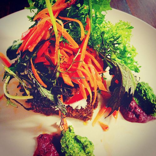 raw open sandwich, gluten free, vegan , organic at Shokuiku in Northcote