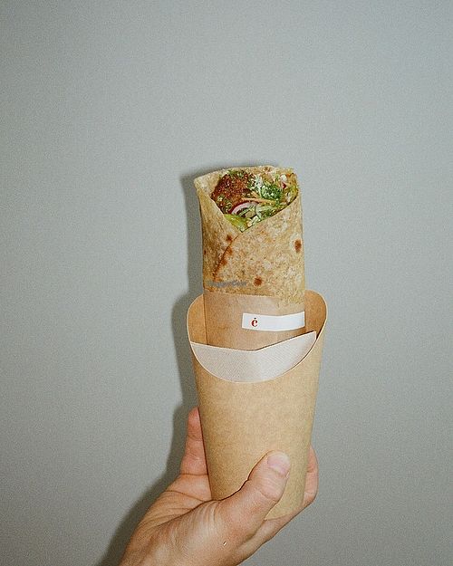 Best seller - falafel wrap with self made flat bread from whole grain flour. at ČAU in Riga