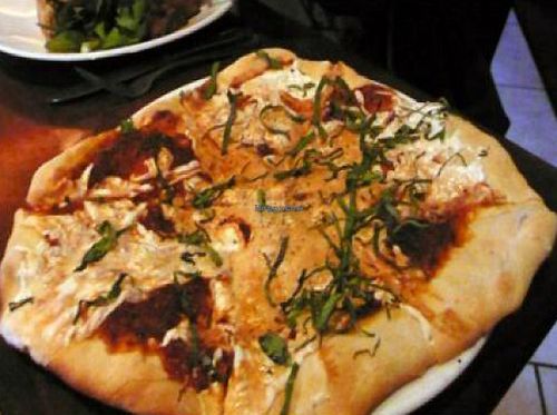 margherita classico: tomato, fresh basil, soy mozzarella at Sublime Restaurant and Bar in Fort Lauderdale