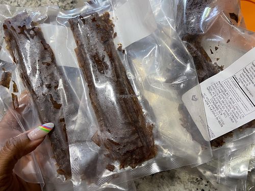Vegan bacon packaging  at Atlas Monroe in San Diego
