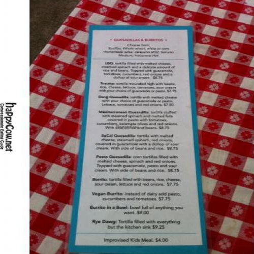 menu at Steamed - Organic Vegetarian Cuisine in Long Beach