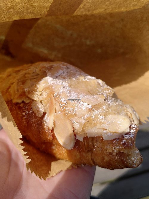 Almond croissant. at North Sea Coffee Co in Cromer