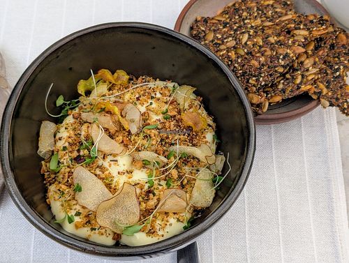Potato and leek cream at Gioia Cocina Botánica in Buenos Aires