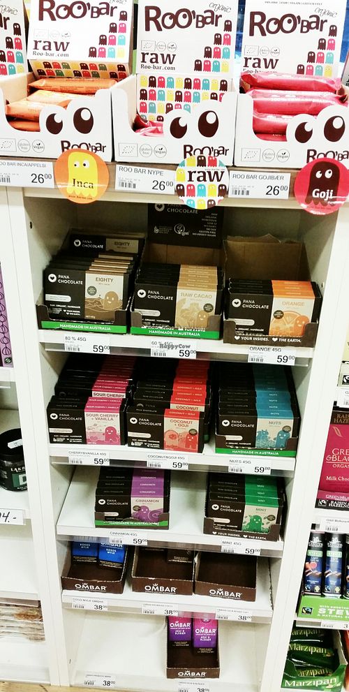 Chocolate and energy bars  at Brandtzaeg Helsekost in Haugesund