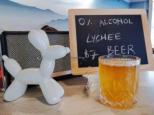 0% Alcohol Lychee beer at Hero & Co in Central Singapore
