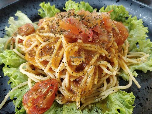 Spaghetti at Makan Vegan - 斋这里 in Central Singapore