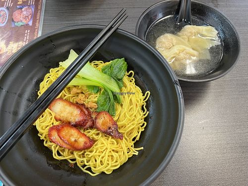 Horribly small portions, look at the pathetic amount of veggies- can I ask for a refund?  at Makan Vegan - 斋这里 in Central Singapore