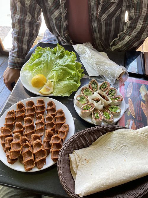 Exploring the vegan menu!  at Engin Cigköfte  in Skopje