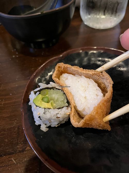 Fairly dry inari pouch with so much more room for additional rice 🙁 at Umi Sushi in Green Bay