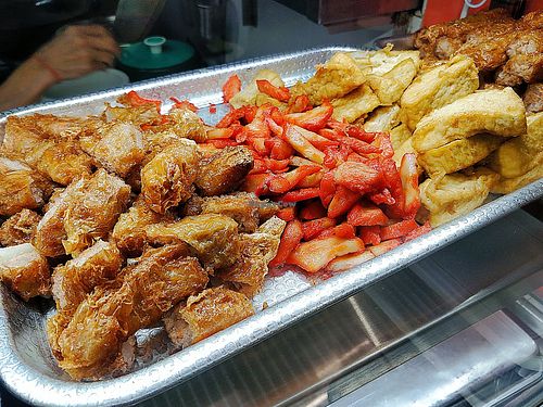 Mock items at Sunny Vegetarian 爱新素食 in Central Singapore