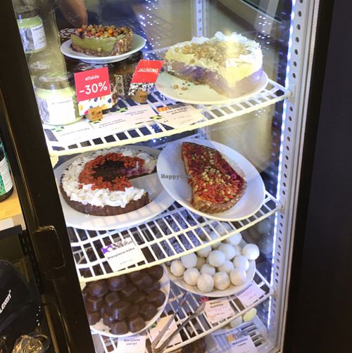 cake and sweet fridge at The Beginnings - Skolas in Riga