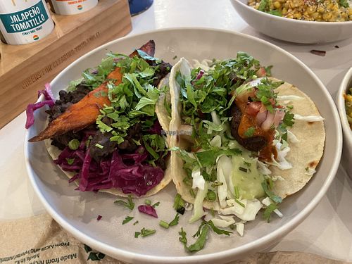 Producer (left) and Kaimanga (right) tacos, veganised  at Taco Medic - Ponsonby in Auckland