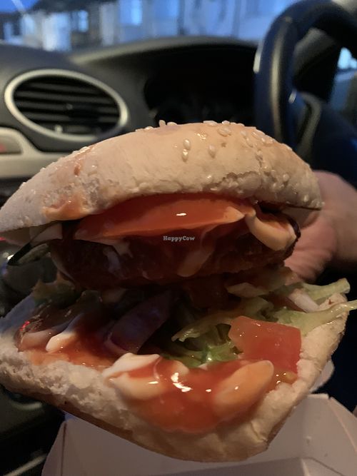 Vegan chicken burger   at Veggie Master in Luton