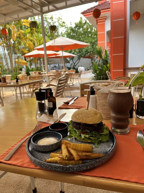 Burger, needed more fries though   at HeyBong - The Healthy Secrets  in Siem Reap